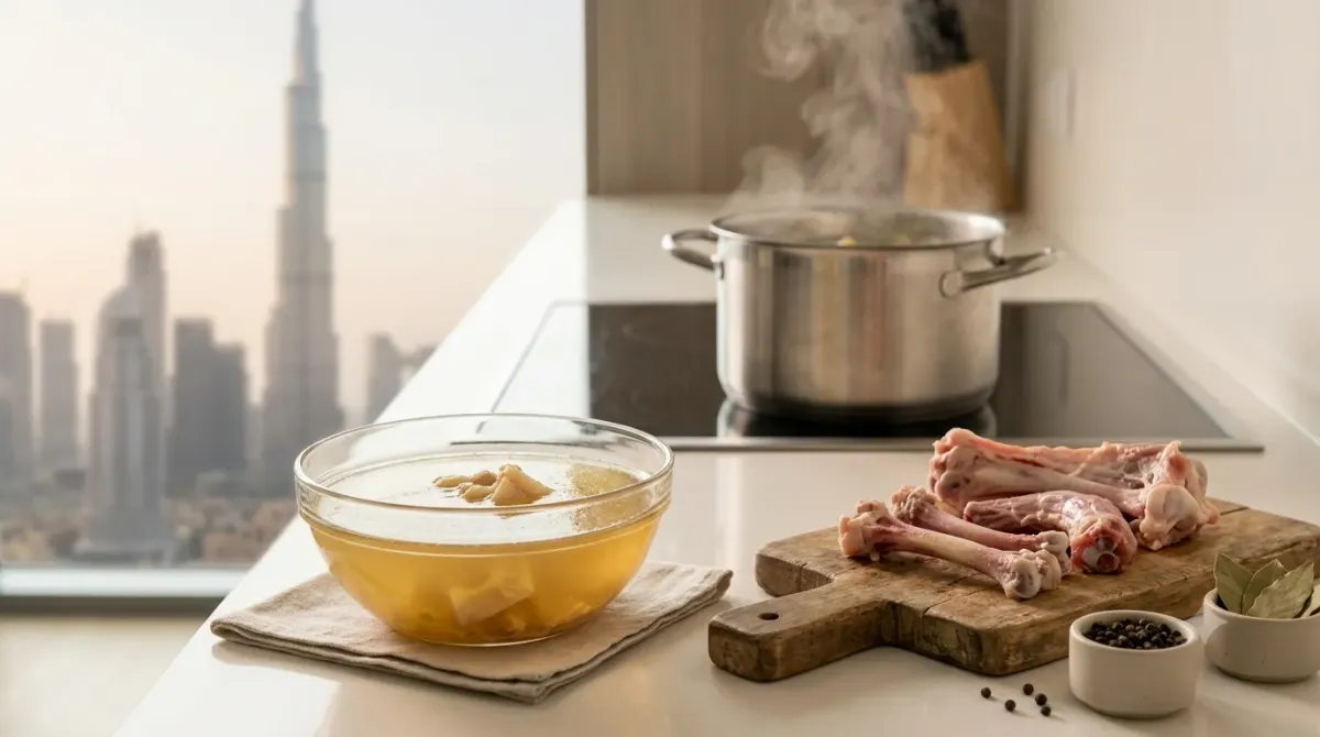 Chicken soup bones Dubai: healing bone broth for under AED 5
