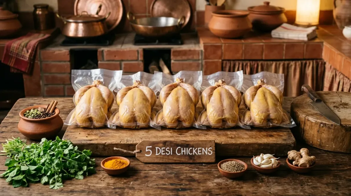 Desi Chicken Combo Dubai: 5 Desi chickens for authentic traditional cooking